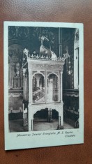 Carte postala, interior Manastirea Evanghelia M.S. Regina Elisabeta, perioada interbelica