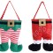 Set 2 gentute cadou fetru, model Mos Craciun si Spiridus, 17x18 cm