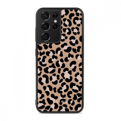 Husa Samsung Galaxy S21 Ultra - Skino Leopard Animal Print, Negru &amp;ndash; Maro foto