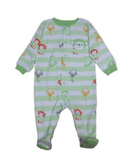 Salopeta / Pijama bebe cu dungi si maimute Z57 foto