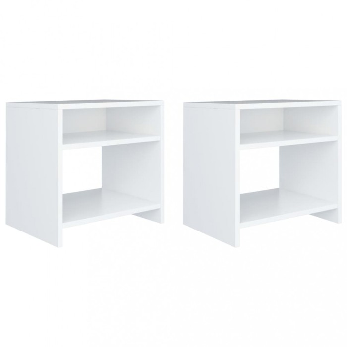 vidaXL Noptiere, 2 buc., alb, 40 x 30 x 40 cm, PAL