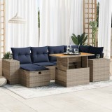 Gossi set canapele de gradina cu perne, 7 piese, maro, poliratan