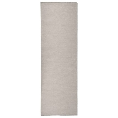 Covor de exterior, gri taupe, 80x250 cm, țesătură plată foto