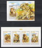 Sao Tome si Principe 2014 - Faună - Lei, Colita + Bloc, MNH