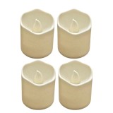Cumpara ieftin Set 4 lumanari decorative LED ivoire 3.9 x 3.6 cm, lumina galbena tip flacara, 8 baterii LR1130 AG10 incluse, pentru amenajare casa, mese si eveniment