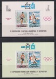 Spania 1980 - J.O. Moscova - Expoziția filatelică olimpică și sportivă, 2 Colițe (cu și fară supratipar), MNH, Nestampilat