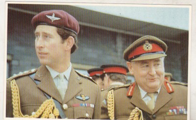 bnk cp Militare - Razboiul Malvinelor - Printul Charles cu g-ral Bramall foto