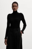 Marella pulover culoarea negru, light, cu guler, 2523366092200