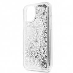 Husa de protectie, Guess Glitter Hearts, iPhone 11 Pro, Transparent/Argintiu foto