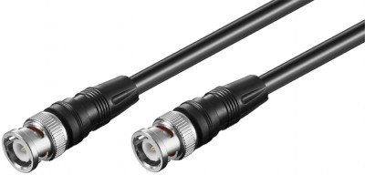 Cablu BNC tata - BNC tata 2m negru RG59 Goobay foto