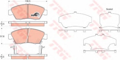 Set placute frana,frana disc HONDA CIVIC VI Hatchback (EJ, EK) (1995 - 2001) TRW GDB3375 foto