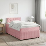 Cumpara ieftin Pat boxspring cu saltea cu headboard Roz 120 x 200 cm Catifea