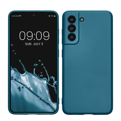 Husa Kwmobile pentru Samsung Galaxy S21 FE, Albastru, Silicon, KWM000013FE015C foto