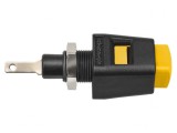Clemă de laborator galbenă 70VDC 16A nichel 33VAC