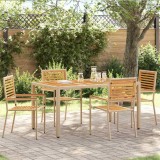 VidaXL Scaune de grădină stivuibile 4 pcs Marron, Bej