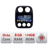 Navigatie Android Jeep Compass 2010-2016, 8GB RAM, 128GB, 4G, GPS, DSP