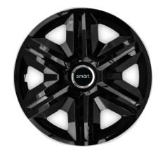 Set 4 capace roti hubcaps fast black R16 pentru gama auto Smart