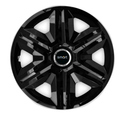 Set 4 capace roti hubcaps fast black R14 pentru gama auto Smart foto