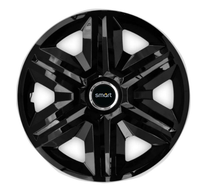 Set 4 capace roti hubcaps fast black R14 pentru gama auto Smart