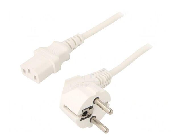 Cablu 3x0,75mm&sup2; CEE 7/7 ştecăr unghi IEC C13 mamă