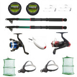 Cumpara ieftin Kit complet de pescuit sportiv pentru doua persoane cu lansete 2,4m, doua mulinete si accesorii