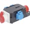 Distribuitor de curent trifazic MIXO CEE maxim 11kW intrare 5 poli 16A 400V iesire 5 poli 16A 400V si 3 prize schuko 230V IP44