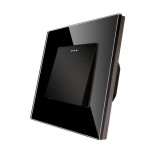 Intrerupator simplu Luxion LXD-MP001GF-B, incastrat, rama din sticla inclusa, negru