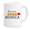 Cana alba personalizata &quot;Cea mai buna bunica&quot;, INOVATIX&reg;. 330ml, Oem