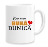 Cana alba personalizata &quot;Cea mai buna bunica&quot;, INOVATIX&reg;. 330ml, Oem