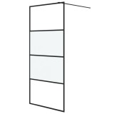 Cumpara ieftin Perete cabina dus walk-in negru 90x195 cm sticla ESG semi-mata