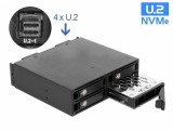 Rack mobil 5.25&quot; pentru 4 x 2.5&quot; U.2 NVMe SSD, Delock 47235