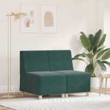 VidaXL Unitate Sofa Modulară Fără Brațe 2 pcs Verde &icirc;nchis