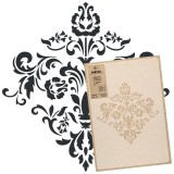 Șablon din plastic reutilizabil // ORNAMENT DAMASC - MEDIU (43x64cm)