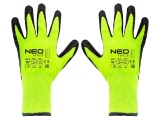 Mănuși de protecție, dimensiune 10, latex/nylon, neagră-verde