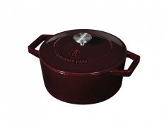 Cratita fonta emilata cu capac din fonta 24cm Handy KitchenServ foto