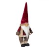 Figurină Decorativă Crăciun, Gnome, Căciulă Catifelată Bordo, Blană Bej, 70cm, Oem