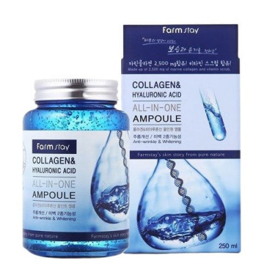 Ser Reparator cu Acid Hialuronic si Colagen, Farm Story, All In One Ampoule, 250 ml foto