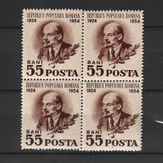 ROMANIA 1954 - 30 DE ANI DE LA MOARTEA LUI V.I.LENIN, BLOC, MNH - LP 359