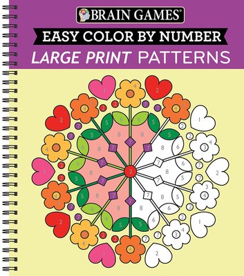 Brain Games - Easy Color by Number: Large Print Patterns foto