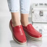 Cumpara ieftin Pantofi cu platforma jessica rosu piele naturala, 39