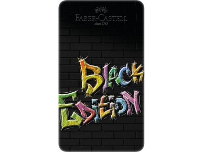 Creioane colorate triunghiulare black edition cutie metal Faber-Castell 12 culori/set foto
