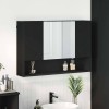 VidaXL Dulap cu oglindă pentru baie Pe perete Negru 80 x 17 x 55 cm 883355
