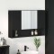 vidaXL Dulap cu oglindă pentru baie Pe perete Negru 80 x 17 x 55 cm 883355