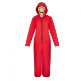 Costum pentru adulti IdeallStore&reg;, La Casa de Papel, marimea XXL, poliester, rosu, masca inclusa