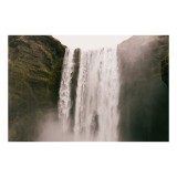 Tablou Canvas, "Cascada misterioasă din tăr&acirc;mul pierdut", Cascadă, Natură, Apă, Măreție, Forță, Spectacol, Roci, Curgere, Noroi, Ceață, 39 x 26 cm, CM