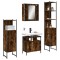 Set dulapuri de baie, 4 piese, stejar afumat, lemn prelucrat