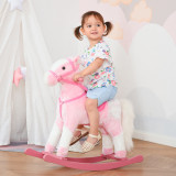 Cumpara ieftin HOMCOM calut tip balansoar pentru copii, 74x28x65 cm, roz