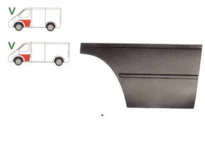 Panou reparatie usa Ford TRANSIT (VE6/VE83/VE64), 10.1985-09.1994 model Scurt si Mediu, partea stanga, inferior, fata ,inaltimea 565 mm, cu 2 nervuri foto
