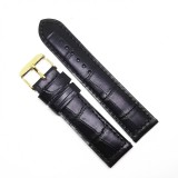 Curea Ceas &bdquo;Fleurus Nero Stealth&rdquo; &ndash; Piele Veritabilă de Vițel, Negru Integral