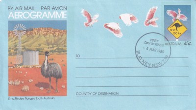 FILATELIE TEMATICA - PLIC AUSTRALIA TEMATICA PASARI STRUT AIRMAIL AEROGRAMA foto